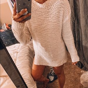 Oversized white sweater